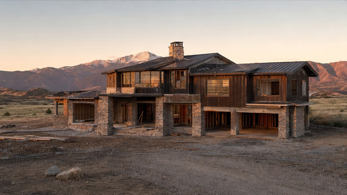 Conceptual locked-camera view of the same home with its structural shell raised